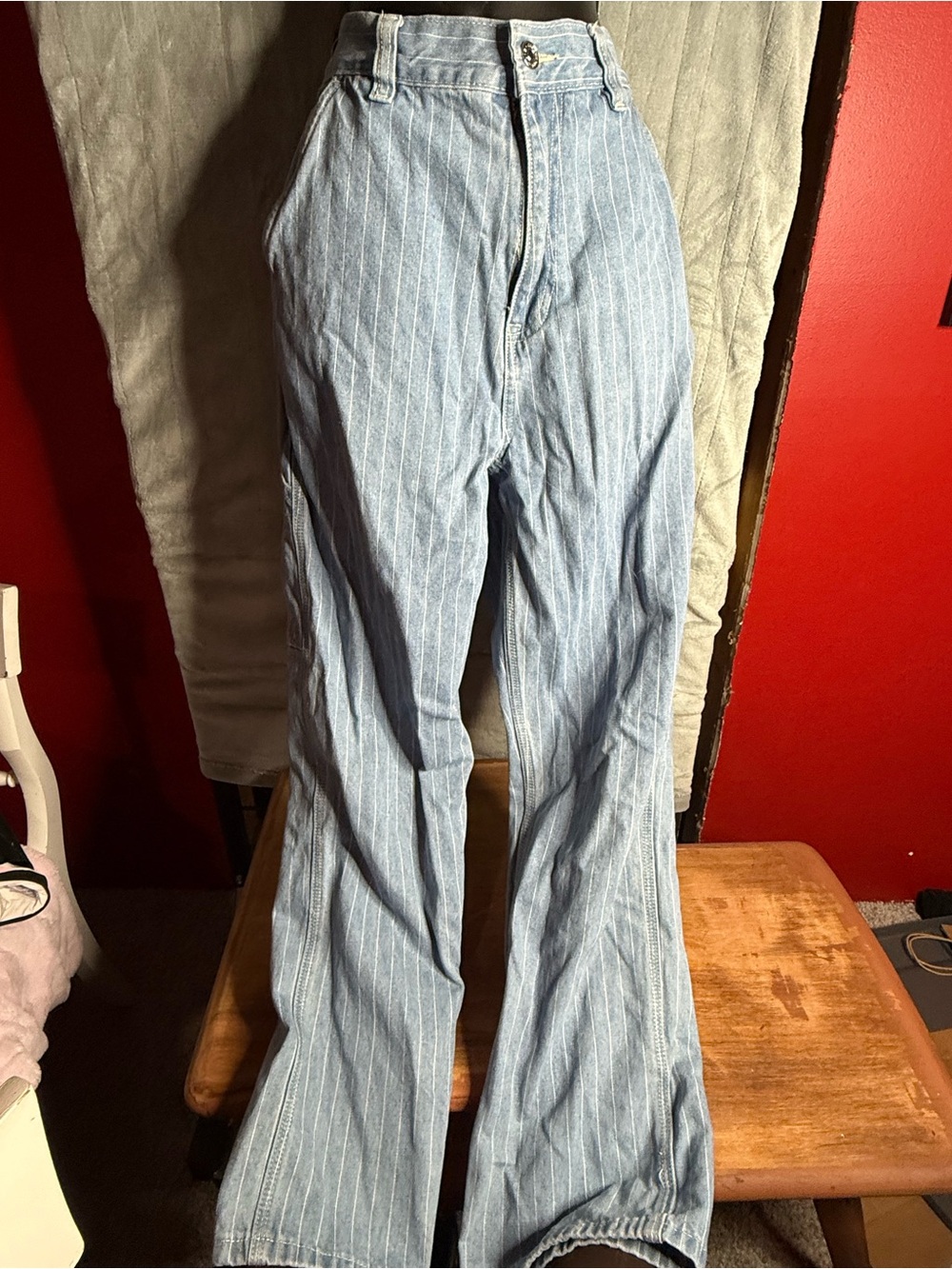 PacSun Light Blue Pinstripe Bootcut Jeans